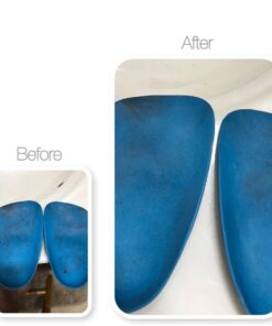 Heel That Pain Plantar Fasciitis Insoles | Heel Seats Foot Orthotic Inserts, Heel Cups for Heel Pain and Heel Spurs | Patented, Clinically Proven, 100% Guaranteed | Blue, Medium (W 6.5-10, M 5-8) Blue Firm Rubber Medium (Women's 6.5-10, Men's 5-8) 28 61eKhLzVmxL
