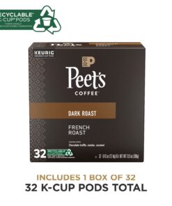 Alternative view of Peet's Coffee, Dark Roast K-Cup Pods for Keurig Brewers - French Roast 32 Count (1 Box of 32 K-Cup Pods)