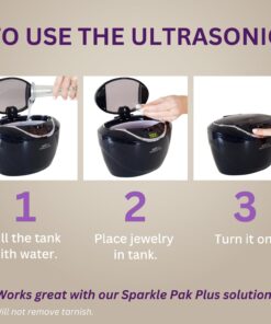 GemOro Sparkle Spa Pro | Personal Ultrasonic Jewelry Cleaner 5 User-Programmable Timed Cleaning Cycles | Professional Performance Machine with Digital Timer for Rings Watches Glasses Earrings (Black) Black 13 61eLiWRj63L