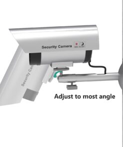 WALI Bullet Dummy Fake Surveillance Security CCTV Dome Camera Indoor Outdoor with one LED Light Warning Security Alert Sticker Decals (TC-S4), 4 Packs, Silver 34 61eNdvDJ4DL