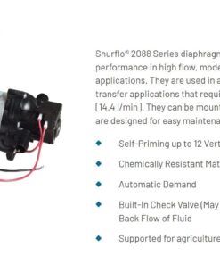 SHURflo Self-Priming 12 Volt Diaphragm Water Pump - 180 GPH, 1/2in. Ports, Model Number 2088-343-435 7 61eNeqjtoL
