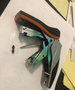 Swingline Stapler, 40 Sheet Capacity, Optima 40, Jam Free, Reduced Effort, Compact, Soft Grip, Metal, Orange, Silver and Black (87842) Pack of 1 Compact Size 22 61ePUDZucCL