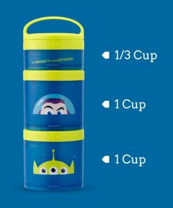 Whiskware Disney Pixar Stackable Snack Containers for Kids and Toddlers, 3 Stackable Snack Cups for School and Travel, Cars Lightning McQueen and Mater 7 61eRCXyggSL