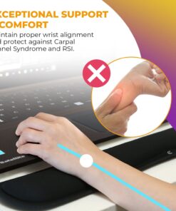 Wrist Rests for Keyboard and Mouse Pad Set - Memory Foam Cushion, Black - Ergonomic Wrists Hand Arm Rest Support for Laptop Computer Desk and Gaming - Carpal Tunnel Syndrome Relief Original 31 61eRYVPsjSL