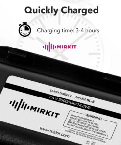 MIRKIT 3800 mAh UV82 Battery BL-8 7.4V Li-ion Compatible with Baofeng UV-82 MK3/5 UV 82HP UV 82 UV 82C Gmrs V1 MURS V1 Baofeng Accessories Baofeng Extended Battery Radio 1* BL-8 3800 BLACK 13 61eUtElv1tL