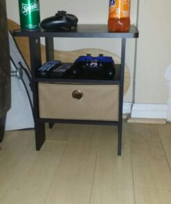 Furinno Andrey End Table / Side Table / Night Stand / Bedside Table with Bin Drawer, Espresso/Brown 1-Pack, Center Bin 54 61eVg2Y QZL