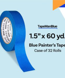 Blue Painters Tape 1.5 inch x 60 Yards - Case of 32 Rolls, Made in America, Clean Removal Blue Tape, UV-Resistant Blue Painters Masking Tape in Bulk (1.5" x 180') 8 61eWvtQtERL