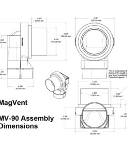 Alternative view of MagVent MV-90 Magnetic Dryer Vent Coupling