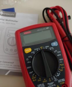 Etekcity Digital Multimeter, AC DC Voltmeter Amp Volt Ohm Current Meter, Electrical Voltage Outlet Circuit Tester With Continuity Resistance Diode Test ,Two Build-In Ceramic Fuses, Red, MSR-R500 50 61eesQS2MuL