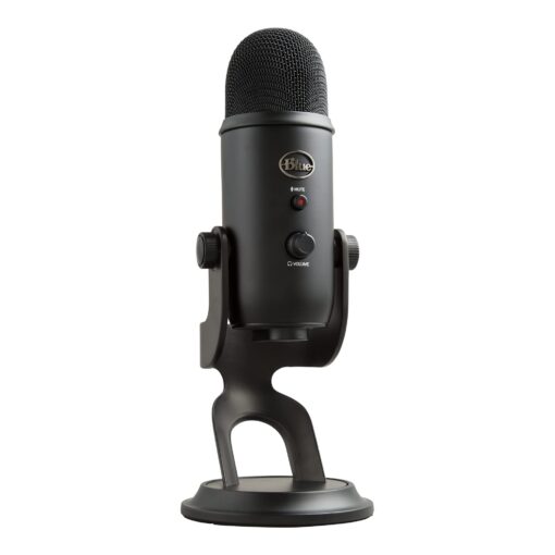 Logitech for Creators Blue Yeti USB Microphone for Gaming, Streaming, Podcasting, Twitch, YouTube, Discord, Recording for PC and Mac, 4 Polar Patterns, Studio Quality Sound, Plug & Play-Blackout Blackout