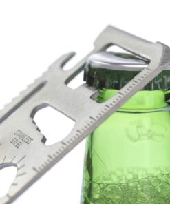 SE 11-Function Stainless Steel Survival Pocket Tool - Compact, Credit Card-Sized Multi-Tool with Leatherette Case - Ideal for Camping, Hiking, and Outdoor Activities- MT908-1 1 21 61ehA8YRdL