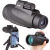 Gosky 12X50 High Power Prism Monocular Smartphone Holder and Handheld Tripod Kit- Waterproof/Fog-Proof/Shockproof Grip Scope -for Hiking,Hunting,Climbing,Birdwatching Watching Wildlife and Scenery 12x50 Monocular +Phone Holder+Handheld Tripod 17 61ej8RW9jxL