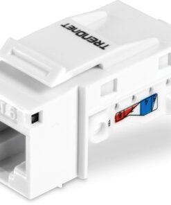 TRENDnet Cat6 Keystone Jack, 25-Pack Bundle, 90° Angle Termination, Compatible With Cat5, Cat5e, Cat6 Cabling, Color-Coded Labeling, Gold-Plated Contacts, Tool-less Design, White, TC-K25C6 25 61ek5kYKvL