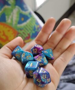 CiaraQ Polyhedral Dice Set (35 Pieces) with Black Pouches, 5 Complete Double-Colors Dice Sets of D4 D6 D8 D10 D% D12 D20 Compatible with Dungeons and Dragons DND RPG MTG Table Games 35pcs 54 61ekbRg1NdL