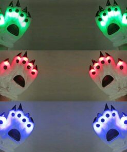 Luwint LED Finger Flashing Bear Paw Gloves Novelty Lights Up Glow Blink Show Prop Toy for Werewolf Cat Monster Costume One Size 8 61elnP20eL