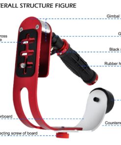 Alternative view of AFUNTA Pro Handheld Video DSLR Camera Stabilizer Steady Compatible GoPro Cannon Nikon Sony Camera Cam Camcorder DV Smartphone up to 2.1 lbs with Smooth Pro Steady Glide -Red/Silver/Black