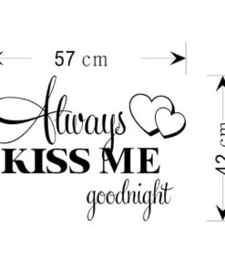 Wall Stickers,Ikevan Always Kiss Me Goodnight Wall Sticker PVC Decal Home Bedroom Living Room TV Setting Wall Sticker Romance Home Decoration 57x42cm 23 61emFyOkwKL