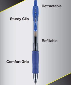 PILOT G2 Premium Fine Point Gel Ink Pen, 0.7 mm, Refillable & Retractable Rolling Ball, 5 Black and 5 Blue pens (Bulk pack of 10 Pens) (14784) 16 61eoh7ycz1L