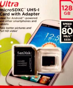 SanDisk Ultra 128GB microSDXC UHS-I Card with Adapter, Black, Standard Packaging (SDSQUNC-128G-GN6MA) 40 61eqlvTcjpL