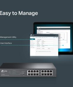 TP-Link TL-SG1016PE | 16 Port Gigabit PoE Switch | Easy Smart Managed | 8 PoE+ Ports @150W | Plug & Play | Sturdy Metal w/ Shielded Ports | QoS, Vlan, IGMP & LAG | 3 Year Manufacturer Warranty 16 Port w/ 8-Port PoE+ 14 61ere76k8cL