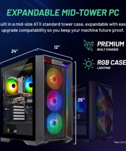 Skytech Gaming Nebula Gaming PC Desktop – Intel Core i3 12100F 3.3 GHz, NVIDIA GTX 1650, 500GB NVME SSD, 16GB DDR4 RAM 3200, 600W Gold PSU, 11AC Wi-Fi, Windows 11 Home 64-bit,Black 12100F | 1650 22 61ergFEXXDL 4