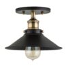 Linea di Liara Andante Black Flush Mount Ceiling Light Fixture Farmhouse Rustic Flush Light Kitchen Lighting Bedroom Bathroom Hallway Light Fixtures Vintage Industrial Semi Flush Mount Lighting Fixture Only Antique Brass 6 61es6b 0bcL