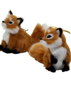 Kurt S. Adler Kurt Adler 4.5-Inch Plush Set of 2 Fox Ornaments, Brown, 2 Piece 10 61etDNteKpL