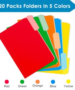 Alternative view of Gloween 120 Pack File Folders, Two Tone Color File Folders, Letter Size, 1/3-Cut Tabs, Assorted Colors(Blue, Green, Yellow, Red, Orange), Great for Organizing and Easy Files Storage