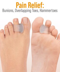 Toe Spacers for Men and Women – 4 Gel Toe Separators, Hammer Toe Straightener, Correct Toes, by 5 Stars United Big 4 Pack 27 61eu J moL