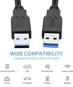 wawpi USB Cable Male to Male 10 feet,USB to USB 3.0 Cable A Male to A Male for Data Transfer Hard Drive Enclosures, Printers, Modems, Cameras, Laptop Cooler… 11 61eu5mhxiL
