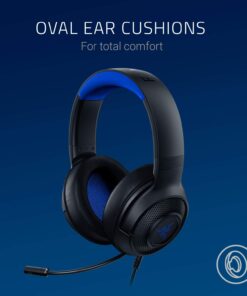Razer Kraken X Ultralight Gaming Headset: 7.1 Surround Sound - Lightweight Aluminum Frame - Bendable Cardioid Microphone - for PC, PS4, PS5, Switch, Xbox One, Xbox Series X|S, Mobile - Black/Blue Classic Black/Blue 28 61evQWJp9KL