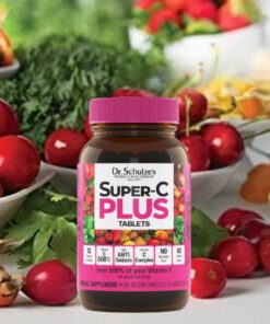 Dr. Schulze's | Super-C Plus | Vitamin C Complex | Clinical Herbal Formula | Dietary Supplement | Immunity Support | Increase Collagen Formation & Iron Absorption | 60 Chewable Tablets (1000 mg) 60 Count (Pack of 1) 15 61ewLRiYAUL