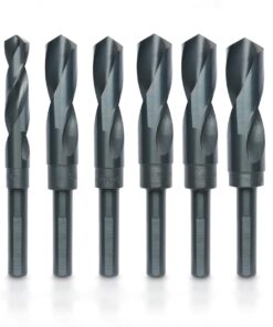 HILTEX 10005 Jumbo Silver & Deming Drill Bit Set, 8 Piece, 1/2" Inch Shank Industrial Large Drill Bit Set 9/16” Drill Bit to 1" Drill Bit, Metal Drill Bits for Steel, Reduced Shank Drill Press Bits 1/2 in 14 61ewRBdQPFL