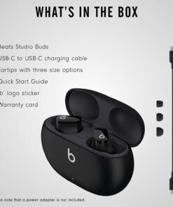 Beats Studio Buds - True Wireless Noise Cancelling Earbuds - Compatible with Apple & Android, Built-in Microphone, IPX4 Rating, Sweat Resistant Earphones, Class 1 Bluetooth Headphones - Black Without AppleCare+ 36 61ewxzletOS