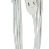 SlimLine 2235 Indoor Flat Plug Extension Cord, 3 Foot Cord, Right Angled Plug, 16 gauge, 3 Polarized Outlets, 125 Volts, Space Saving Design, Neutral White Color, UL and CUL Listed… 16/2 Gauge 3 ft 16 61exNpZaaIL