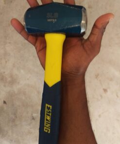 ESTWING Sure Strike Drilling/Crack Hammer - 3-Pound Sledge with Fiberglass Handle & No-Slip Cushion Grip - MRF3LB,Blue/Yellow 3 lbs (Pounds) 26 61ey 1ICljL