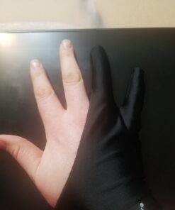 OTraki 4 Pack Artist Gloves for Drawing Tablet Free Size with Two Fingers for Graphics Pad Painting Good for Right or Left Hand - 2.95 x 7.87 inch M Black 36 61eyTEjn6kL