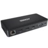 USB C Laptop Docking Station, 15 in 1 Triple Display Multiport Adapter 3 Monitors Dock with Dual DP, HDMI, VGA, USB C/A, RJ45, SD/TF, Mic/Audio, PD Compatible for MacBook/Dell/HP/Lenovo Laptops Black 48 61ezLmGtjL