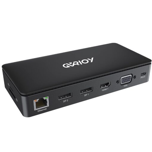 USB C Laptop Docking Station, 15 in 1 Triple Display Multiport Adapter 3 Monitors Dock with Dual DP, HDMI, VGA, USB C/A, RJ45, SD/TF, Mic/Audio, PD Compatible for MacBook/Dell/HP/Lenovo Laptops Black