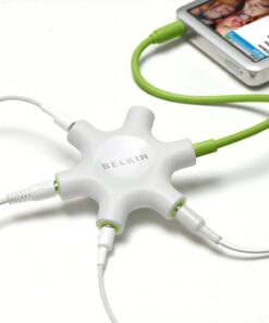 Belkin Rockstar 5-Jack Multi Headphone Audio Splitter (Light Green) - Headphone Splitter Designed To Connect Up To 5 Devices For Classrooms, Audio Mixing & Shared Experiences - For iPhone, iPad & More Light Green 12 61ezemOWB7L