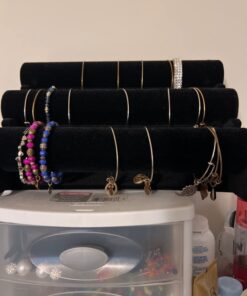 Plixio Velvet Bracelet Holder with Three Tier Rack- Bracelet Stand for Jewelry Organization and Display 21 61f cH1yJL