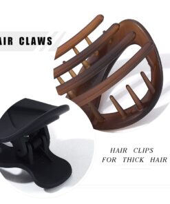 Brinie French Concord Hair Clip Acrylic Hair Claw Clips Thick Hair Flat Hair Clips Grip Hair Banana Barrettes for Styling Hair Accessories for Women and Girls (Pack of 2) 11 61f gopwvoL