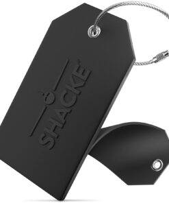 Alternative view of Shacke Luggage Tags with Full Back Privacy Cover w/Steel Loops - Set of 2 Black