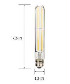 Leadleds T10 LED Light Bulbs 60 Watt Equivalent, 7.2" Long LED Bulb Edison Style E26 Medium Base, Dimmable Tubular Led Light for Yard, Bathroom, Kitchen, Home, Bar, 3-Pack 3 Pack 10 61f3UzMLWnL