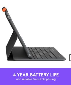 Logitech iPad (7th, 8th and 9th generation) Keyboard Case | Slim Folio with integrated wireless keyboard (Graphite), 7.3" x 10.1" x 0.9" Tablet Keyboard 15 61f4IqDCNiL