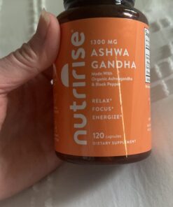 NutriRise Organic Ashwagandha Root Capsules with Black Pepper, 1300mg, Natural Stress & Mood, Thyroid, and Immune Support Supplement, Nootropic for Focus & Energy, Gluten Free, 120 Count 35 61f4iixIUGL 2
