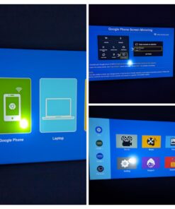 4K Support Projector with Wifi and Bluetooth, HOMPOW Mini Portable Projectors for Outdoor Home Movie, Compatible with Laptop, Smartphone, TV Stick, Xbox, PS5 white 48 61f4ke6j1dL