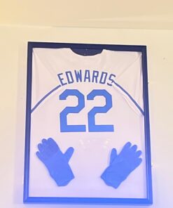 Jersey Display Frame Case Lockable, Large Sport Jersey Shadow Box with 98% UV Protection Acrylic and Hanger for Baseball Basketball Football Soccer Hockey Sport Shirt and Uniform (Black Finish) Black Finish 35 61f50GZHzTL