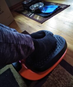 Snailax Vibration Foot Massager with Heat, App Control, Adjustable Vibration Electric Foot Massager Machine for Circulation, Plantar Fasciitis, Pain Relief, Remote Control Black and Orange 27 61f6XP2TdTL
