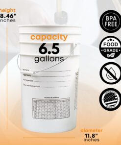 FastRack Fermentation Bucket Home Brewing Wine Fermenter 6.5 Gallon Fermenting Bucket with Lid 100% Food Grade-BPA Free Fermenting Bucket for Your Beer, Wine, Mead 20 61f6ftxKZnL 1